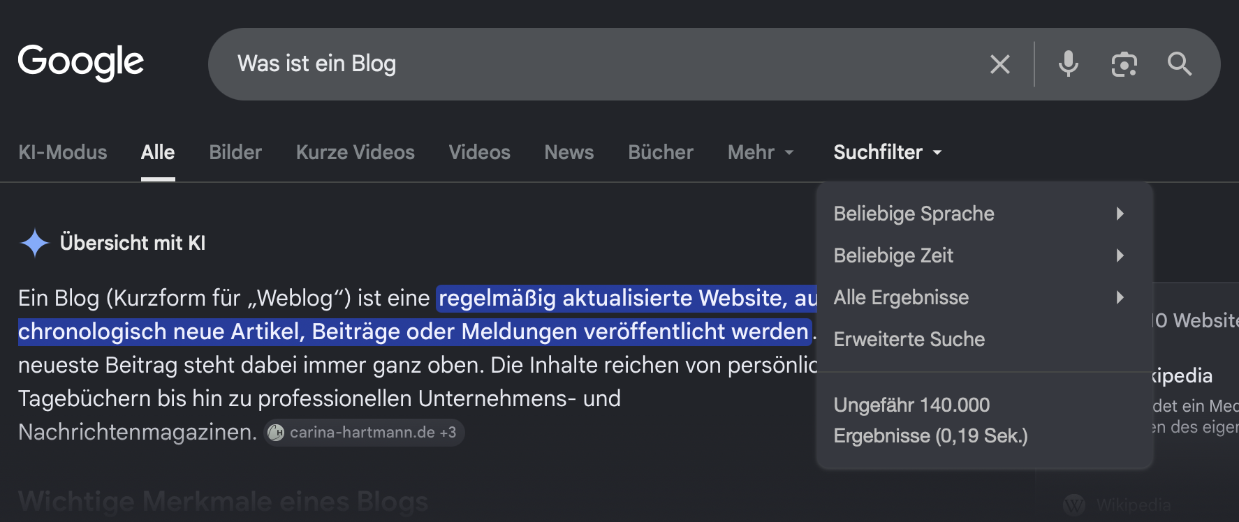 Google-Suche in 2026 nach was ist ein Blog